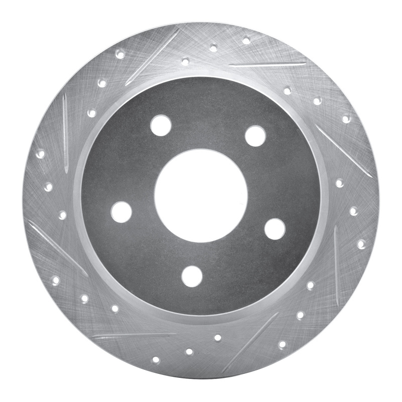 Jeep Grand Cherokee Brake Rotor (1) - Rear Left - R1 Concepts - Drilled & Slotted - Silver - `99-`04